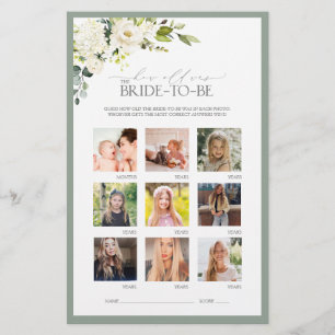 Elegant White Grey Green Vrijgezellenfeest Game