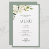Elegant White Grey Green Waterverf Floral Wedding (Voorkant / Achterkant)