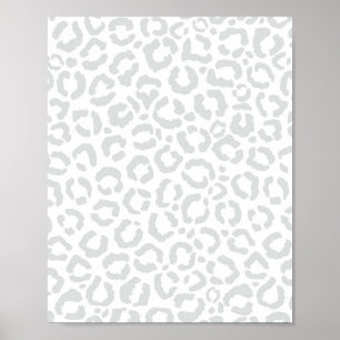 Elegant White Grey Leopard Cheetah Animal Print