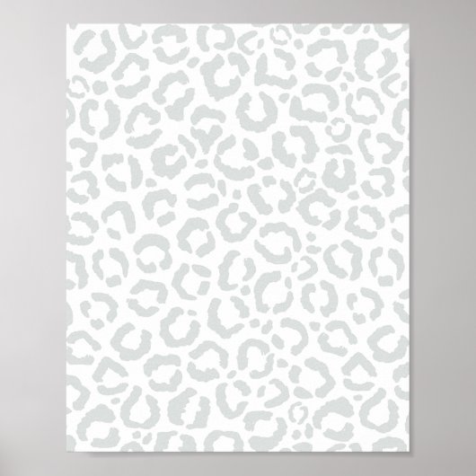 Elegant White Grey Leopard Cheetah Animal Print (Voorkant)