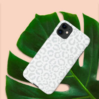 Elegant White Grey Leopard Cheetah Animal Print
