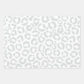 Elegant White Grey Leopard Cheetah Animal Print Inpakpapier Vel (Voorkant)