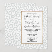 Elegant White Grey Leopard Cheetah Animal Print Kaart (Voorkant / Achterkant)