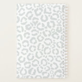 Elegant White Grey Leopard Cheetah Animal Print Planner (Achterkant)