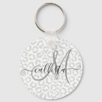 Elegant White Grey Leopard Cheetah Animal Print