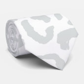 Elegant White Grey Leopard Cheetah Animal Print Stropdas (Opgerold)