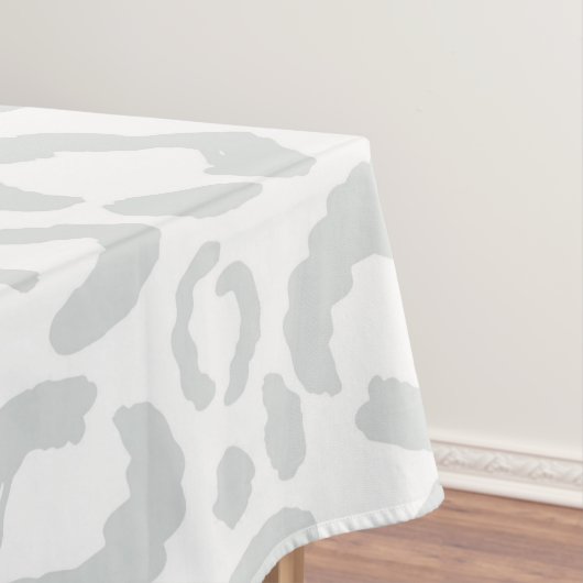 Elegant White Grey Leopard Cheetah Animal Print Tafelkleed (Voorbeeld)