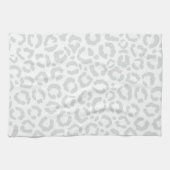 Elegant White Grey Leopard Cheetah Animal Print Theedoek (Horizontaal)