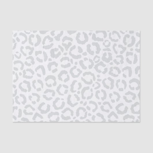 Elegant White Grey Leopard Cheetah Animal Print Tissuepapier (Voorkant)