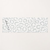 Elegant White Grey Leopard Cheetah Animal Print Yogamat (Voorkant (horizontaal))