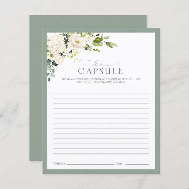 Elegant White Grey Time Capsule Shower Game (Voorkant / Achterkant)