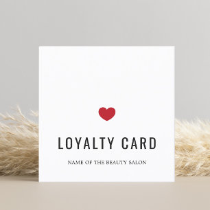 Elegant White Heart Beauty Salon Loyalty-kaart Klantenkaartje