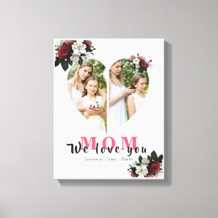 Elegant White Heart Shaped Gift for Moederdag Canvas Afdruk