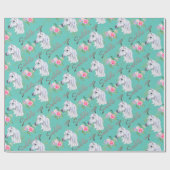 Elegant White Horse Cute Birthday Girl Cowgirl Cadeaupapier (Vlak)