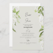 Elegant White Hydrangea Beige Vrijgezellenfeest Kaart (Voorkant / Achterkant)