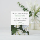Elegant White Hydrangea Wedding Invitation Kaart (Staand voorkant)
