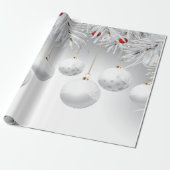 Elegant White Kerstbal Balls Holiday Cadeaupapier (Uitgerold)