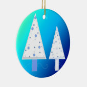 Elegant White Kerstbomen Keramisch Ornament (Rechts)