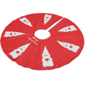 Elegant White Kerstgnomen op rood Kerstboom Rok (Gekanteld)