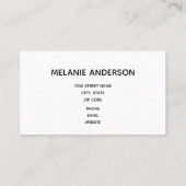 Elegant White Lace Black Script Visitekaartje (Achterkant)