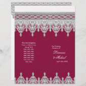 Elegant White Lace Burgundy Formal Wedding Program (Voorkant / Achterkant)