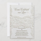Elegant White Lace Wedding Invitation (Devant)