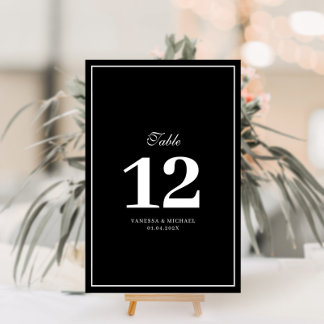 Elegant white lijst bruiloft table number kaart