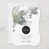 Elegant White Lilies Wedding Invitations Kaart (Voorkant)