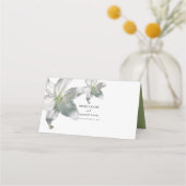Elegant White Lilies Wedding Place Card (Achterkant)