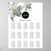Elegant White Lilies Wedding Seding Chart Poster (Voorkant)