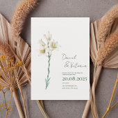 Elegant White Lily Wedding Invitation