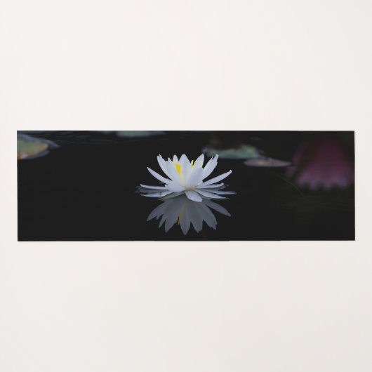 Elegant White Lotus, zwart Yogamat (Achterkant (horizontaal))