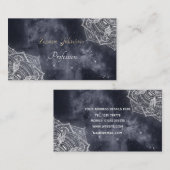 Elegant White Mandala Grey Nebula Design Visitekaartje (Voorkant / Achterkant)