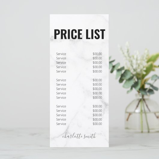 Elegant White Marble Business Brochure Menu (Staand voorkant)