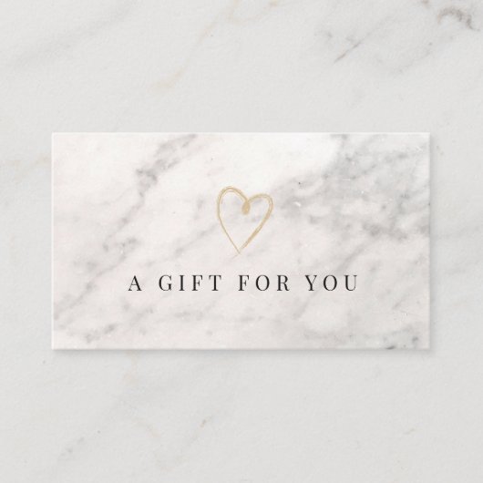 Elegant White Marble Gift Certificate Visitekaartje (Voorkant)