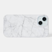 Elegant White Marble iPhone 15 Hoesje (Achterkant horizontaal)
