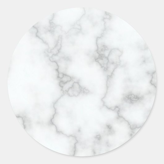 Elegant White Marble Kijk Ronde Sticker (Voorkant)