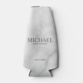 Elegant White Marble Personalized Groomsmen Flesjeskoeler (Voorkant)