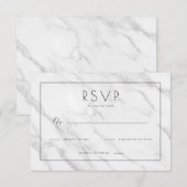 Elegant White Marble RSVP (Devant / Derrière)
