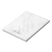 Elegant White Marble Script Name Monogram Notitieblok (Gedraaid)