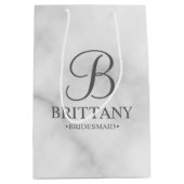 Elegant White Marble Specialized Bridesmaids Medium Cadeauzakje (Voorkant)