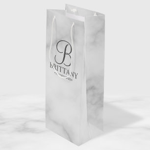 Elegant White Marble Specialized Bridesmaids Wijn Cadeautas