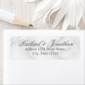 Elegant White Marble Wedding Etiket (Insitu)