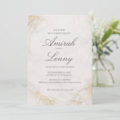 Elegant White Marble Wedding Invitation Background (Debout devant)