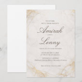 Elegant White Marble Wedding Invitation Background (Devant / Derrière)