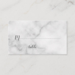 Elegant White Marble Wedding Plaatskaartje