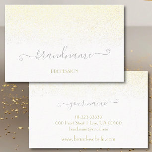 Elegant White met Gold Glitter Rain Professional Visitekaartje
