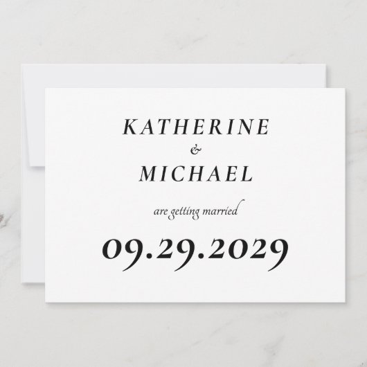 Elegant White Minimal Wedding Invitations (Devant)