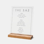 Elegant White Minimalist Bar Menu Acryl Bord (Hoek)