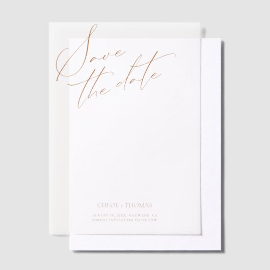 Elegant White Minimalist Script Photo Vellum Uitnodigingen (Offset)